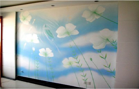 龙陵画墙绘怎么画好白云的蓬松感?