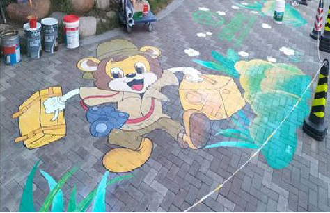 龙陵夏季画地面彩绘会遇到的问题