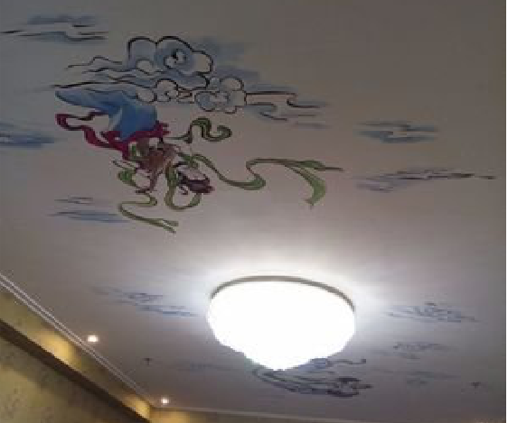 龙陵如何快速绘制天花板上的手绘墙?