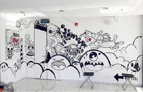 龙陵手绘墙并非传统涂鸦。